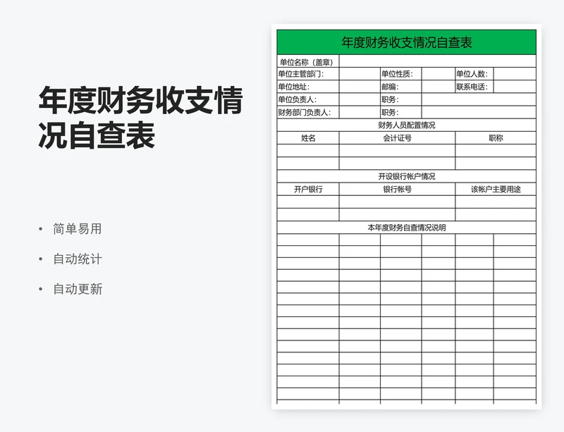 年度财务收支情况自查表