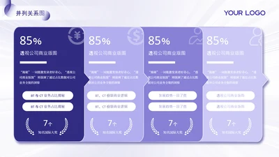 紫色系简约风并列关系页