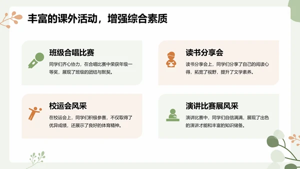 绿色小清新初中期末家长会PPT模板