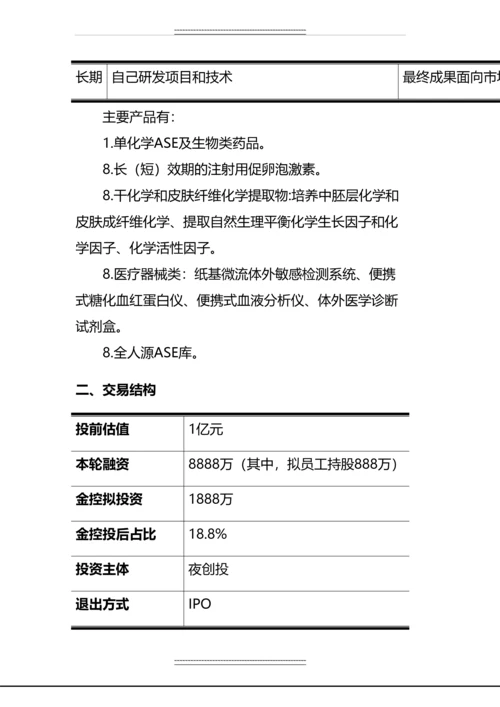 xx医药研究院股份有限公司投资建议书.docx
