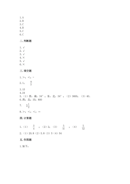 人教版六年级上册数学期中测试卷附答案下载.docx