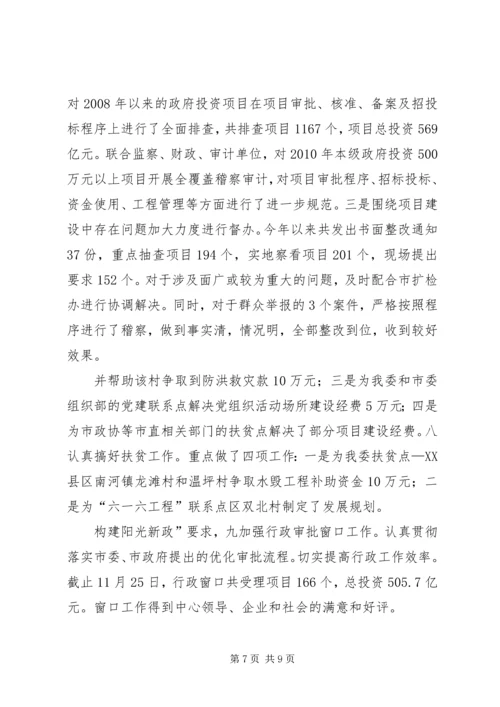 发改局稽察办工作报告.docx