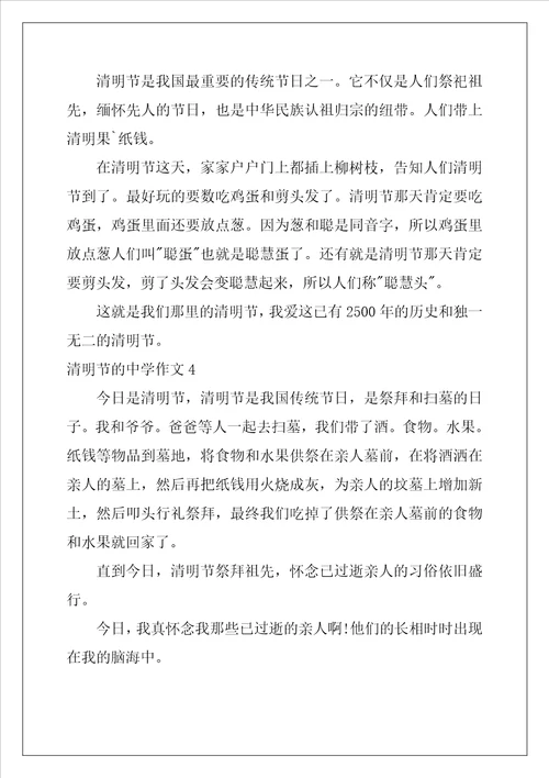 清明节的高中作文