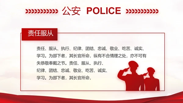 红色大气最美警察评选活动动态PPT模板