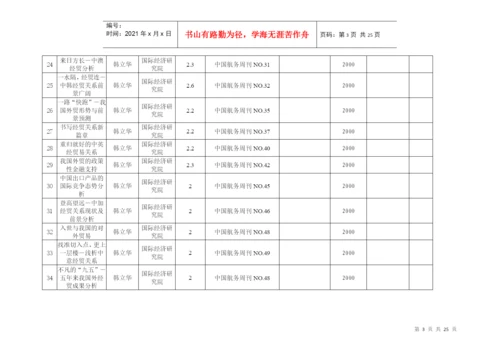 科研成果目录 ( 论文 ) - 对外经济贸易大学.docx