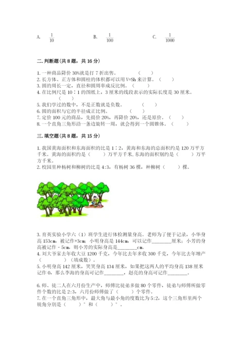 小学六年级下册数学期末卷精品（易错题）.docx