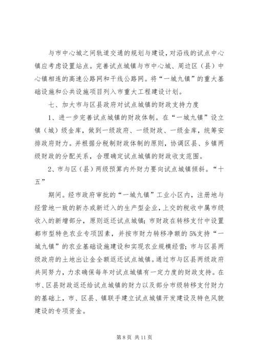 关于XX省促进城镇发展的试点意见.docx