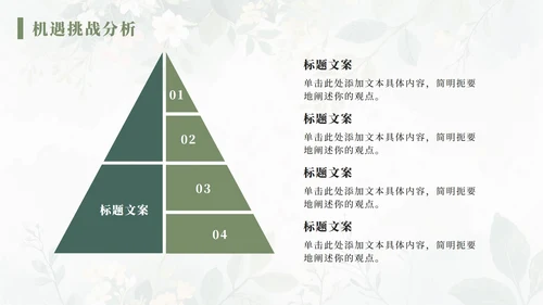 绿色水彩小清新花团锦簇汇报PPT模板