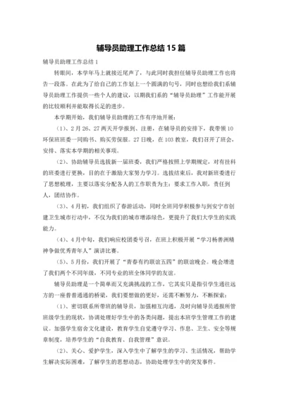 辅导员助理工作总结15篇.docx