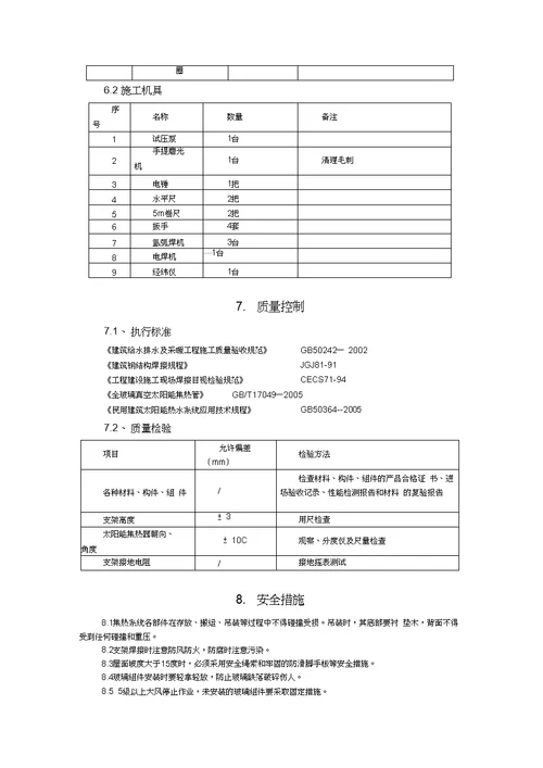 屋面U型管太阳能集热器施工工法