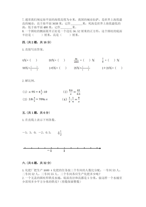 人教版数学小升初模拟试卷及完整答案（网校专用）.docx