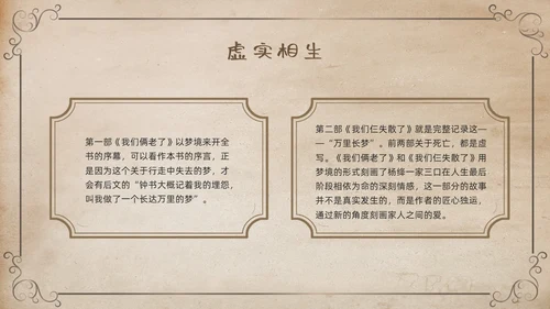 棕色复古名著导读读书分享好书推荐我们仨PPT模板宣传PPT动