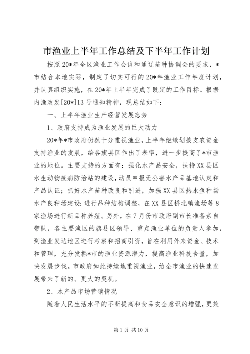 市渔业上半年工作总结及下半年工作计划.docx