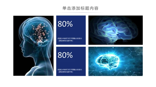 蓝色大气医学医疗大脑研究报告ppt动态模板