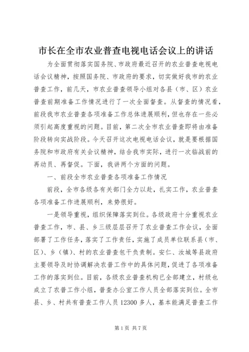 市长在全市农业普查电视电话会议上的讲话.docx