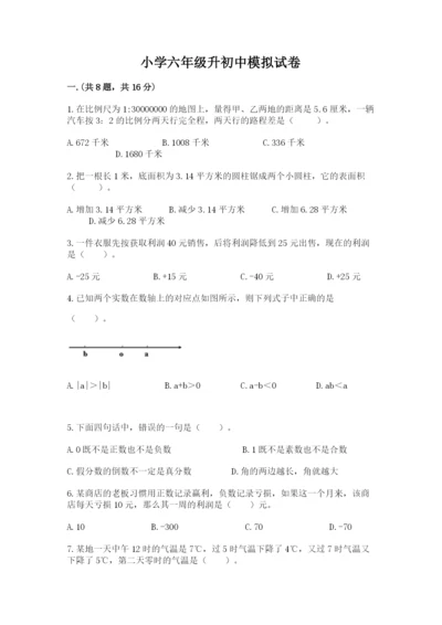 小学六年级升初中模拟试卷及参考答案【综合题】.docx
