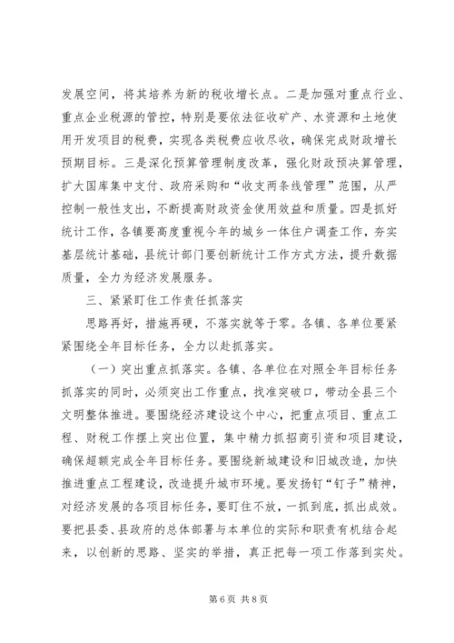 县委书记上半年经济形势分析和重点项目推进会讲话稿.docx