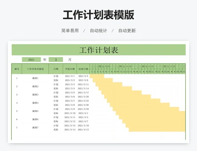 工作计划表模版