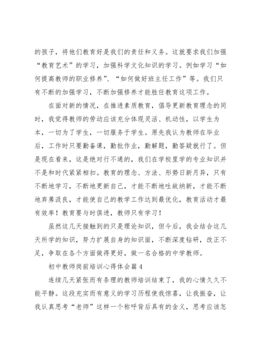 初中教师岗前培训心得体会5篇.docx