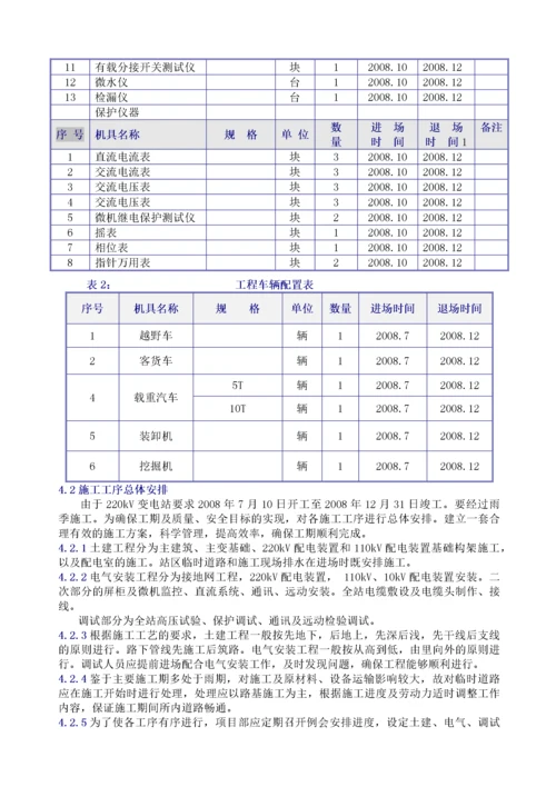 变电站施工220kV变施工组织设计.docx