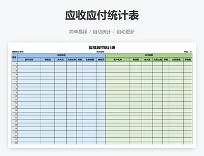 应收应付统计表