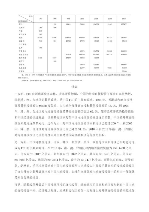 在中国内地FDI的演进趋势.docx