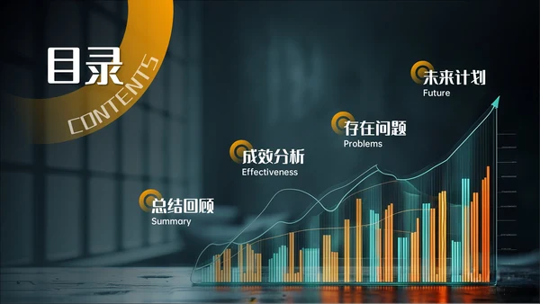 橙色欧美风营销报告PPT模板