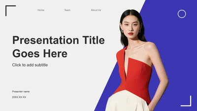 蓝色时尚/奢华服装行业相册图集PPT主题