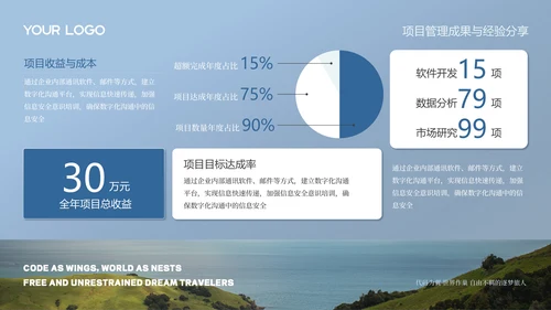 灰蓝色商务风数字游民年度工作汇报