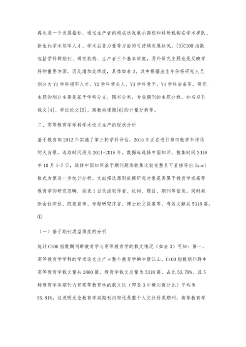高等教育学学科学术论文生产现状的多维分析