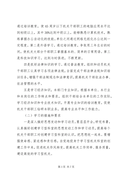 动力厂机关“创建学习型科室、促进机关作风建设”活动实施办法.docx