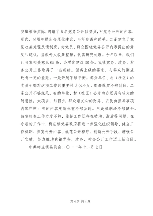 梅庄镇党务政务公开工作情况汇报.docx