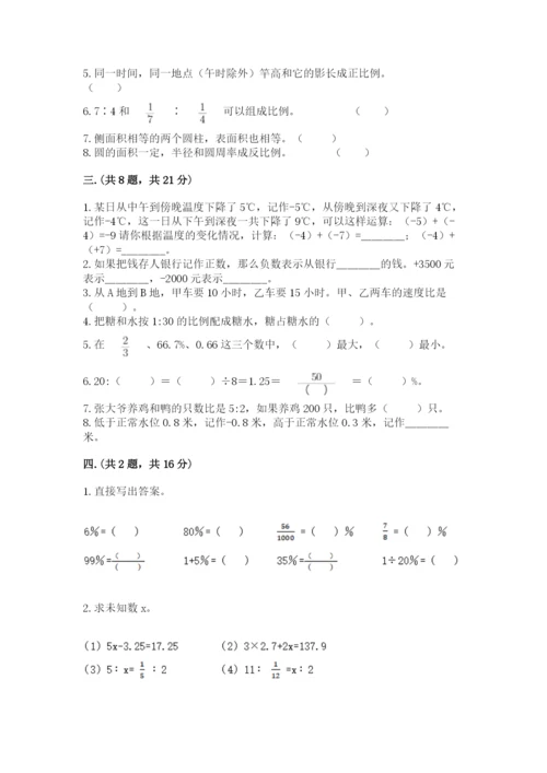 苏教版数学六年级下册试题期末模拟检测卷含完整答案【必刷】.docx