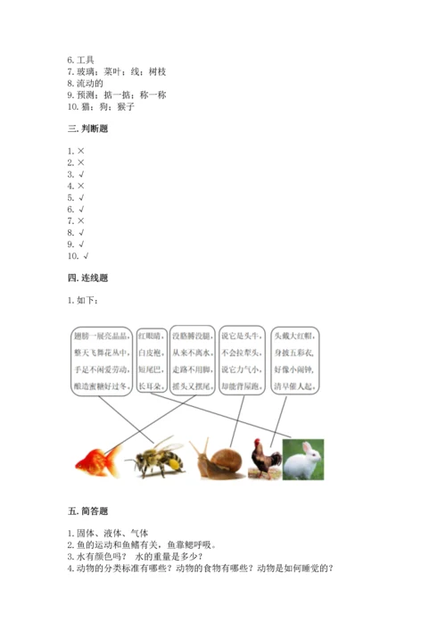 教科版一年级下册科学期末测试卷【网校专用】.docx