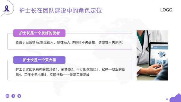 紫色商务护理团队与文化建设PPT模板宣传PPT动态PPT团团队建设