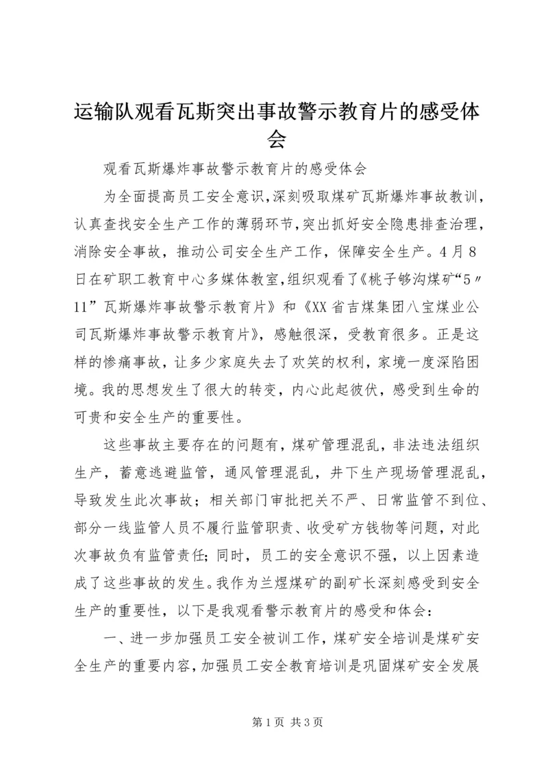 运输队观看瓦斯突出事故警示教育片的感受体会.docx