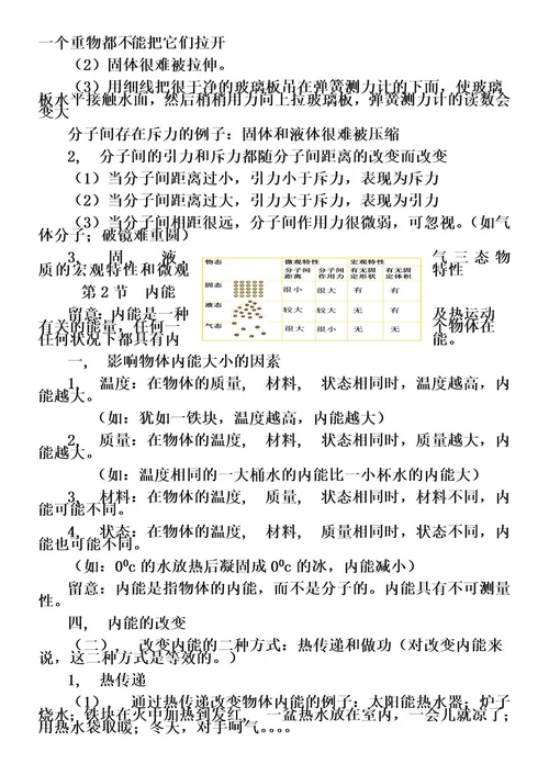 九年级物理第十三章知识归纳