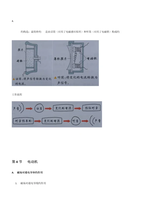 2023年浙教版科学八年级下册电与磁知识点归纳.docx