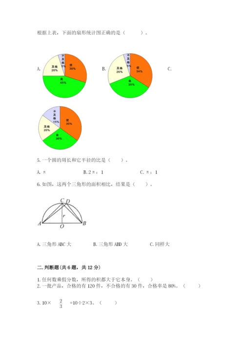 小学数学六年级上册期末测试卷附完整答案【全优】.docx
