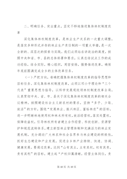 林权制度改革工作会议的致辞.docx