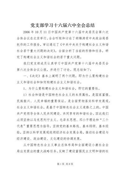 党支部学习十六届六中全会总结.docx