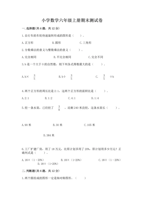 小学数学六年级上册期末测试卷附完整答案（全国通用）.docx