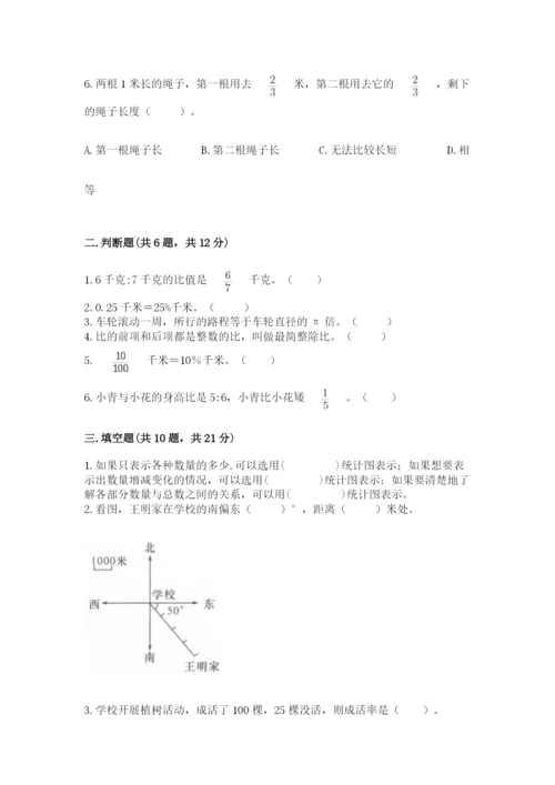 2022六年级上册数学期末测试卷及参考答案ab卷.docx