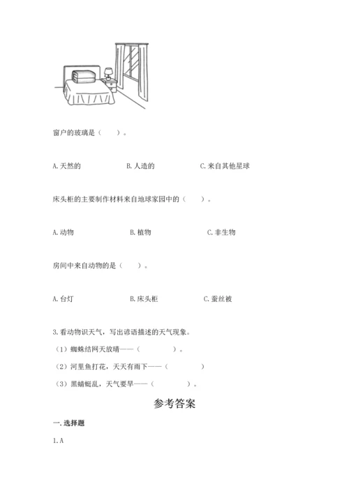 教科版二年级上册科学期末测试卷a4版.docx