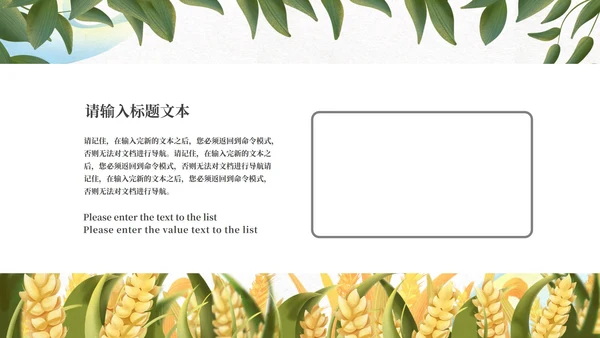 蓝色清新中国传统芒种节气PPT模板