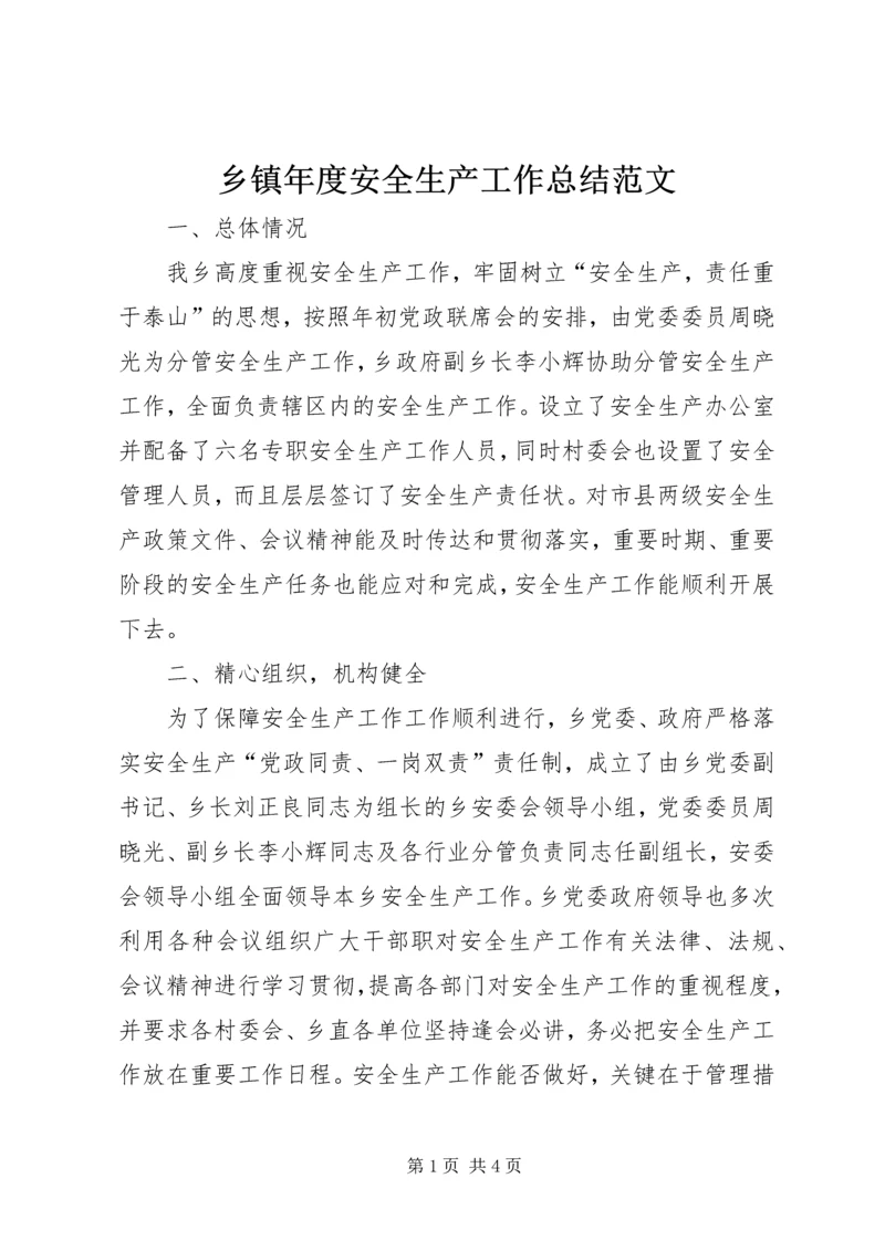 乡镇年度安全生产工作总结范文.docx