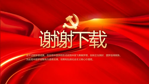 红色党支部党员大会工作总结汇报PPT