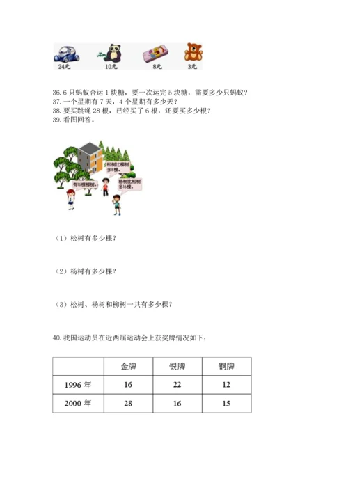 小学二年级上册数学应用题100道精品【a卷】.docx