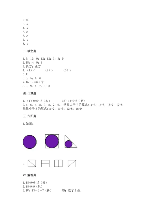 人教版一年级下册数学期中测试卷【预热题】.docx