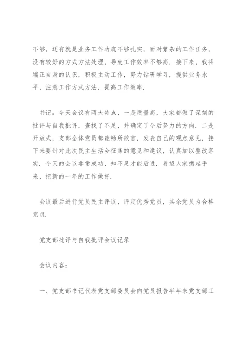 党支部批评与自我批评会议记录.docx